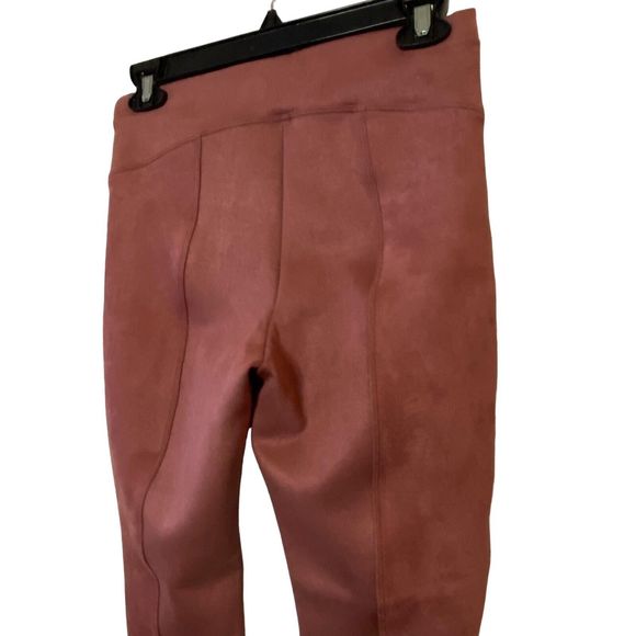 New Spanx Faux Suede Leggings Womens Pants Ankle Skinny Stretch Rich Rose S/P - Picture 12 of 13